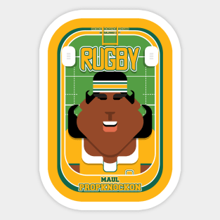 Rugby Gold and Green - Maul Propknockon - Aretha version Sticker